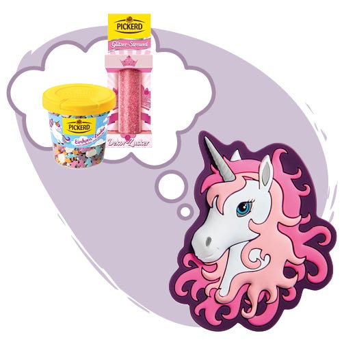 Step by Step Einhorn-Motiv träumt von Pickerd Einhorn-Streuselmix