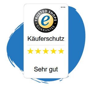 Trusted Shops Bewertung Sehr gut mit 5 Sternen