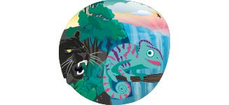 Wildkatze und Chameleon im Dschungel