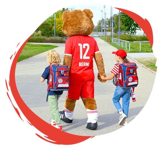 Ergonomischer Schulranzen im Fußball-Design Ergonomisch leichtes Schulranzenmodell CLOUD im FC Bayern Design