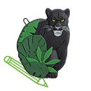 Malvorlage Black Cat Chiko MAGIC MAGS im Design Black Cat Chiko, Frontmotiv, mit einem Stift als Icon
