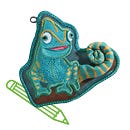 Malvorlage Chameleon Joshy MAGIC MAGS im Design Chameleon Joshy, Frontmotiv, mit einem Stift als Icon