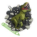 Malvorlage Dino Titus MAGIC MAGS im Design Dino Titus, Frontmotiv, mit einem Stift als Icon