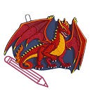 Malvorlage Dragon Toro MAGIC MAGS im Design Dragon Toro, Frontmotiv, mit einem Stift als Icon
