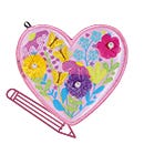 Malvorlage Heart Luma MAGIC MAGS im Design Heart Luma, Frontmotiv, mit einem Stift als Icon