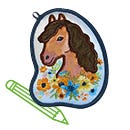 Malvorlage Horse Mila MAGIC MAGS im Design Horse Mila, Frontmotiv, mit einem Stift als Icon