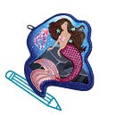 Malvorlage Mermaid Elara MAGIC MAGS im Design Mermaid Elara, Frontmotiv, mit einem Stift als Icon