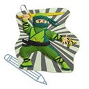Malvorlage Ninja Akiro MAGIC MAGS im Design Ninja Akiro, Frontmotiv, mit einem Stift als Icon