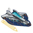 Malvorlage Starship Juno MAGIC MAGS im Design Starship Juno, Frontmotiv, mit einem Stift als Icon