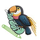 Malvorlage Tropical Bird Polly MAGIC MAGS im Design Tropical Bird Polly, Frontmotiv, mit einem Stift als Icon